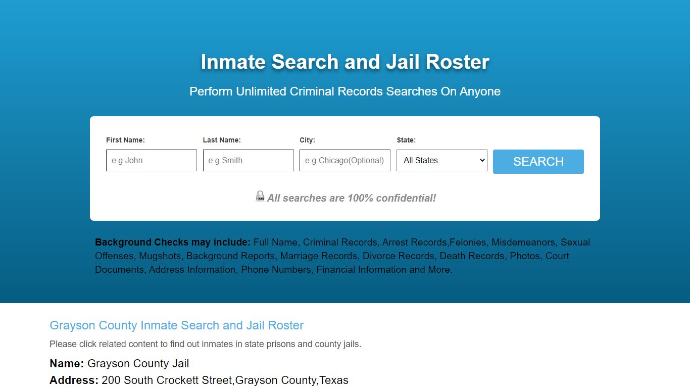 Grayson County Inmate Search and Jail Roster